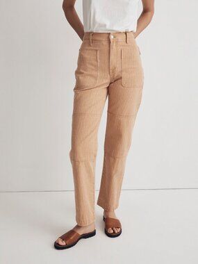 NWT MADEWELL The Perfect Vintage Straight Jean in Stripe Patchwork 27P